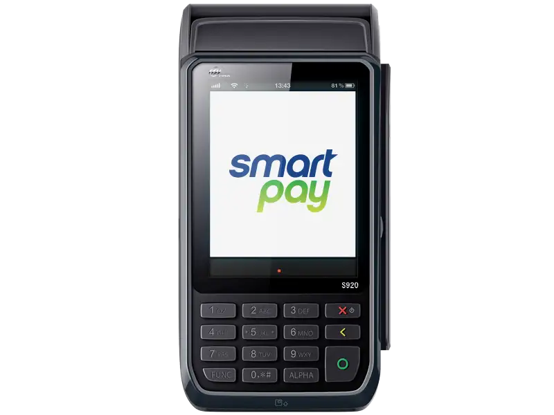 S920 EFTPOS terminal with Smartpay logo front facing