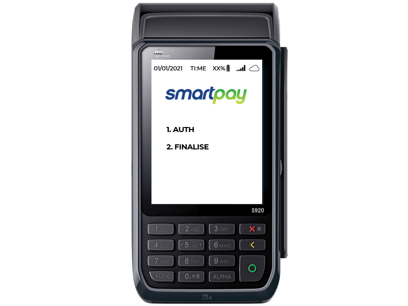 S920 EFTPOS machine pre-auth screen