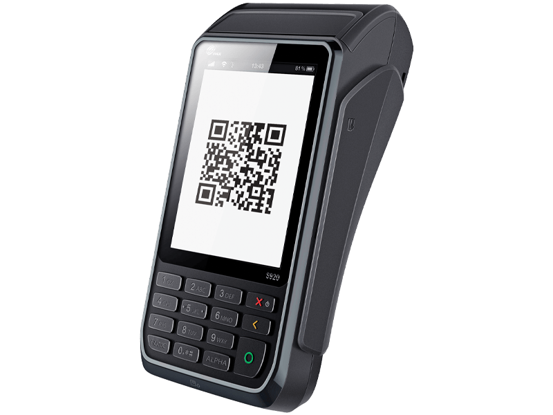 S920 EFTPOS machine with QR code on screen
