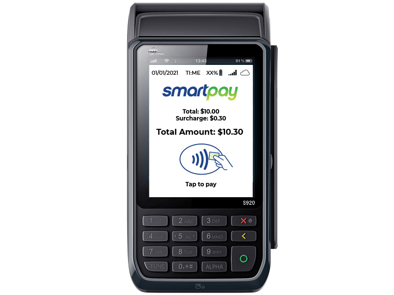 S920 EFTPOS machine surcharge screen