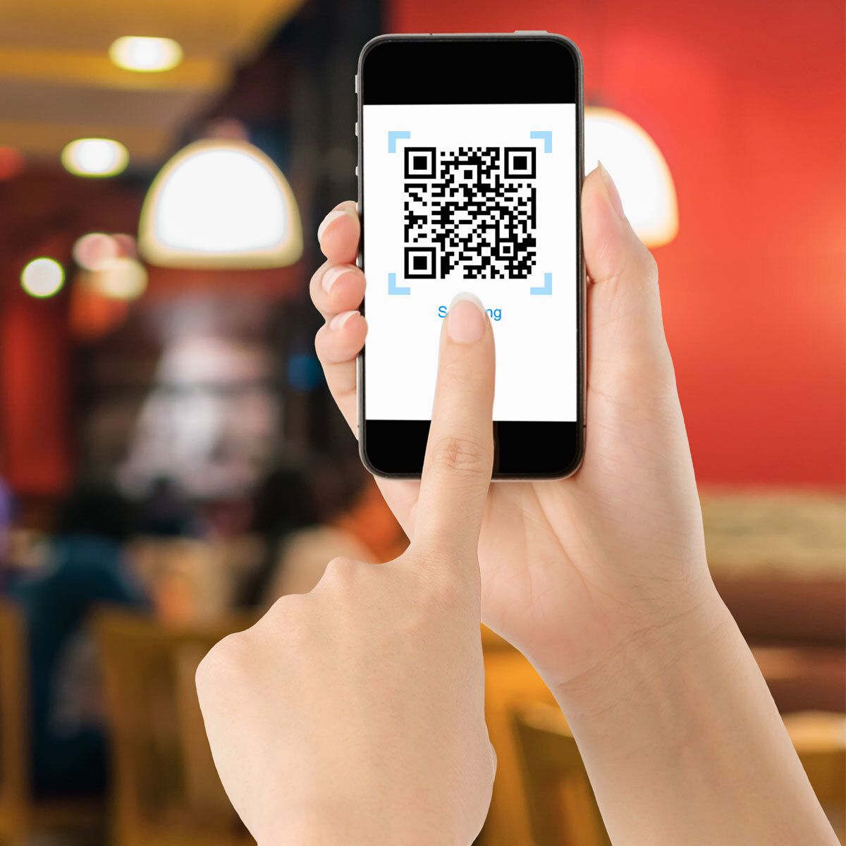 QR code on mobile screen